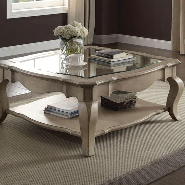 Chelmsford - Clear Glass Coffee Table - Taupe - Best Buy Furniture