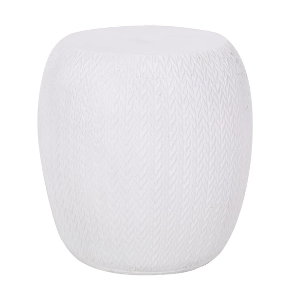 Outdoor Lightweight Concrete Side Table - Antique White