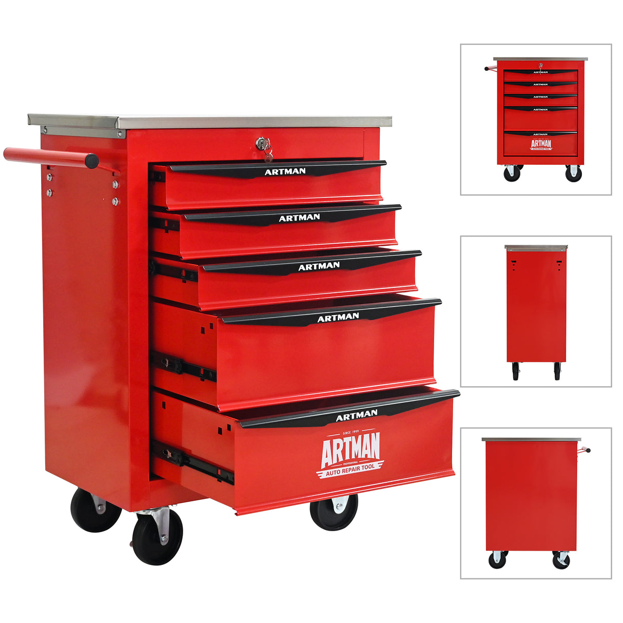 5 Drawers Multifunctional Tool Cart with Wheels