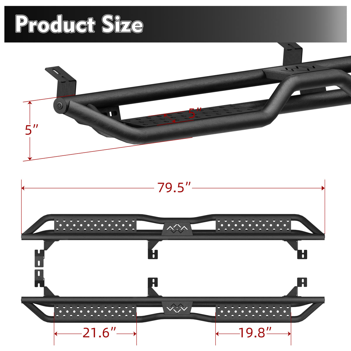 Running Boards for 2005-2023 Toyota Tacoma Double Cab