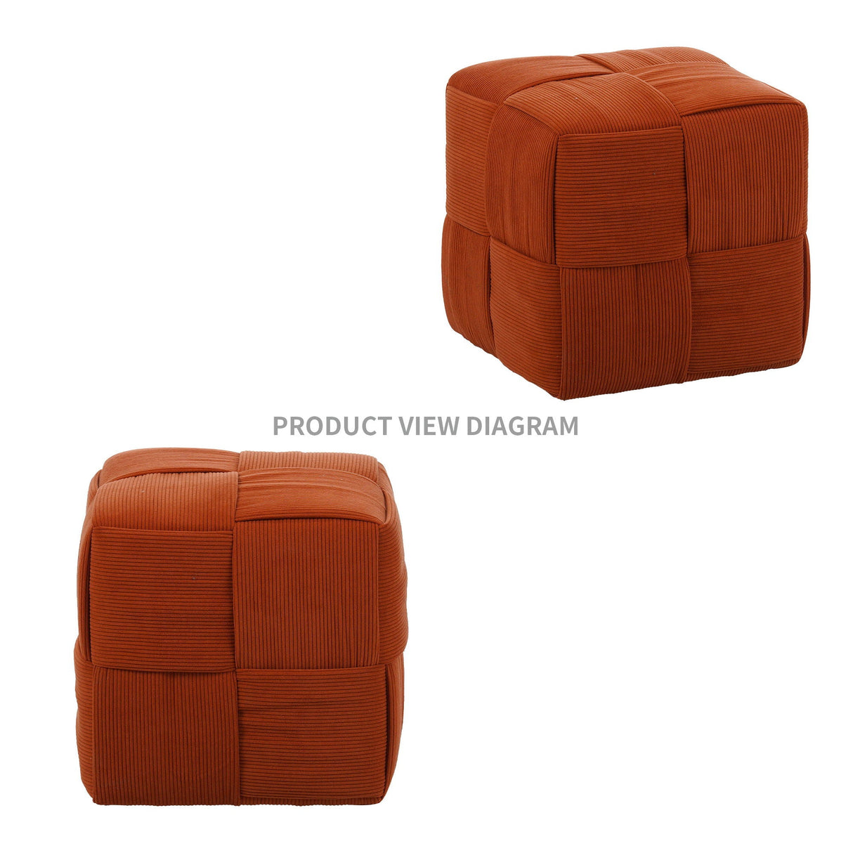 Square Ottoman Foot Rest With Woven Design