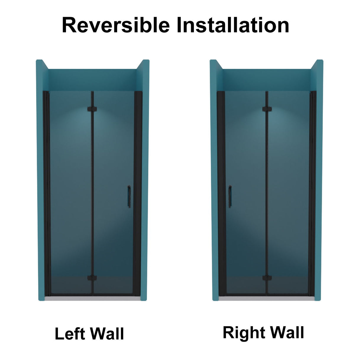 Bi-Fold Semi-Frameless Shower Doors In Matte With Clear Glass