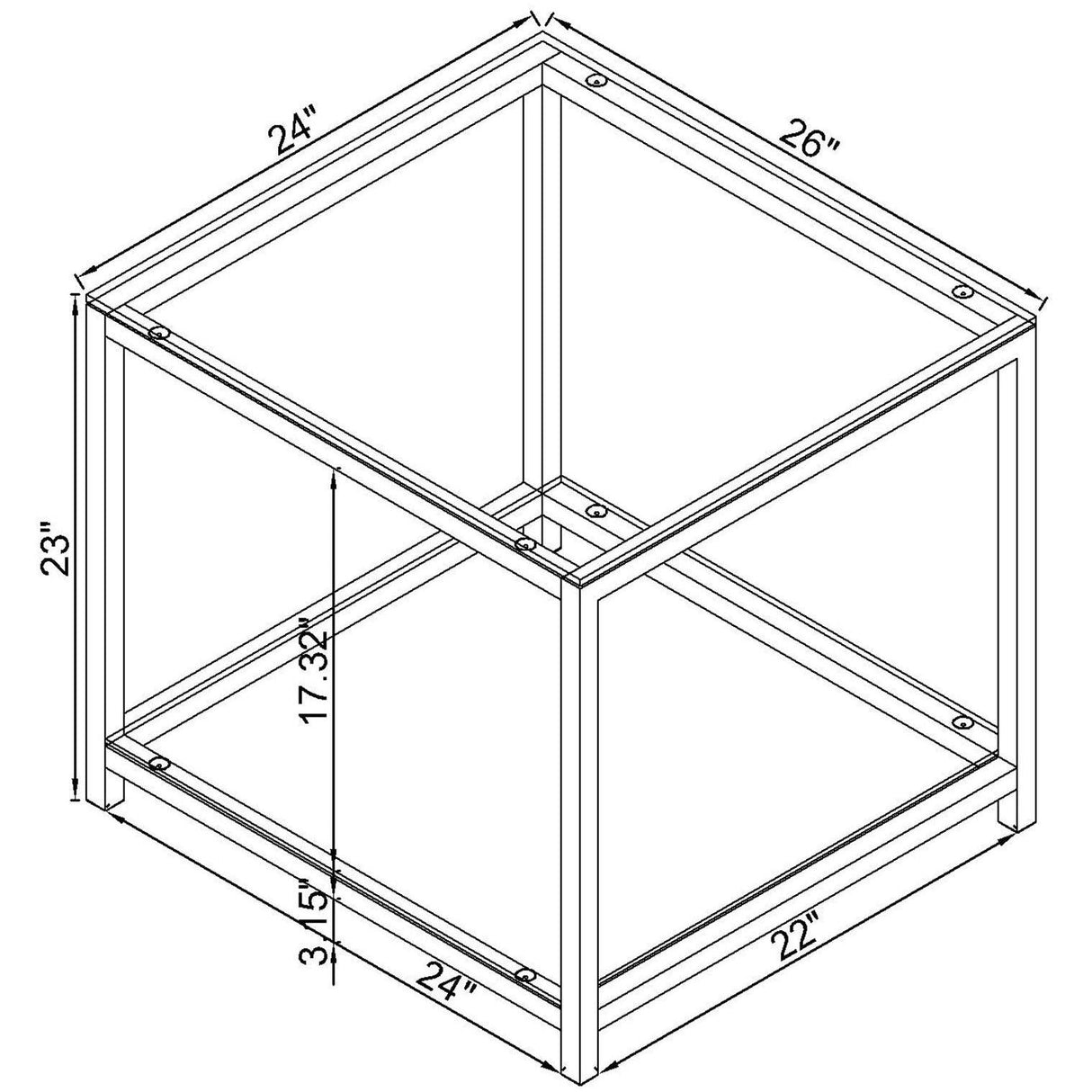Weston - 1 Shelf Side End Table - Nickel