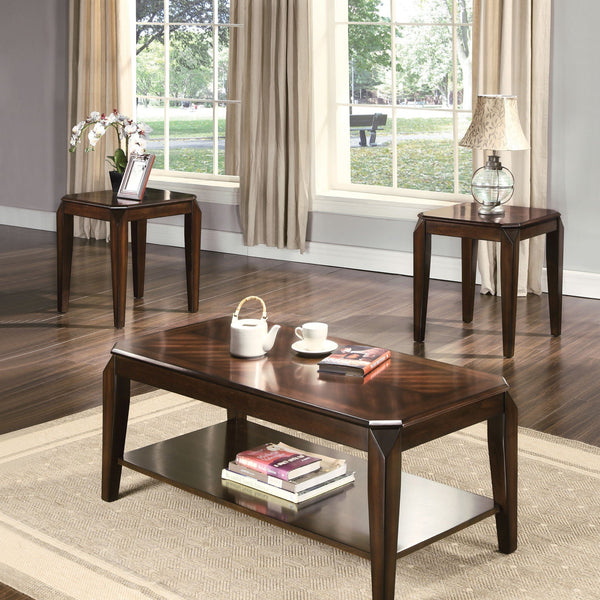 Docila - 3 Piece Pack Coffee With End Table (Set of 3) - Walnut - Best Buy Furniture