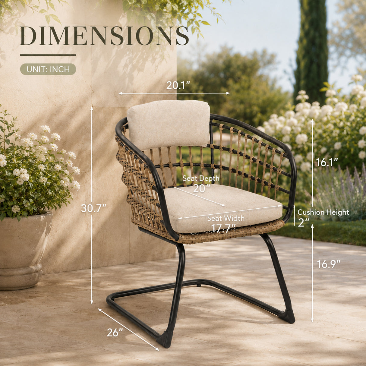 Wicker Dining Chair Set of 2