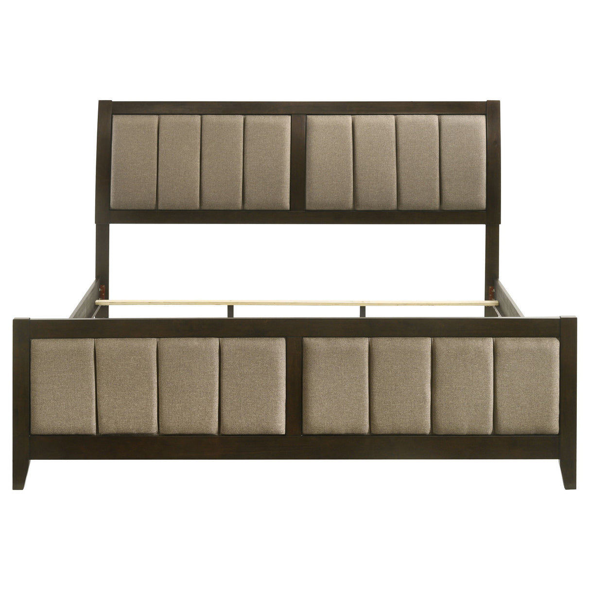 Clement - Upholstered Eastern King Bed - Dark Brown