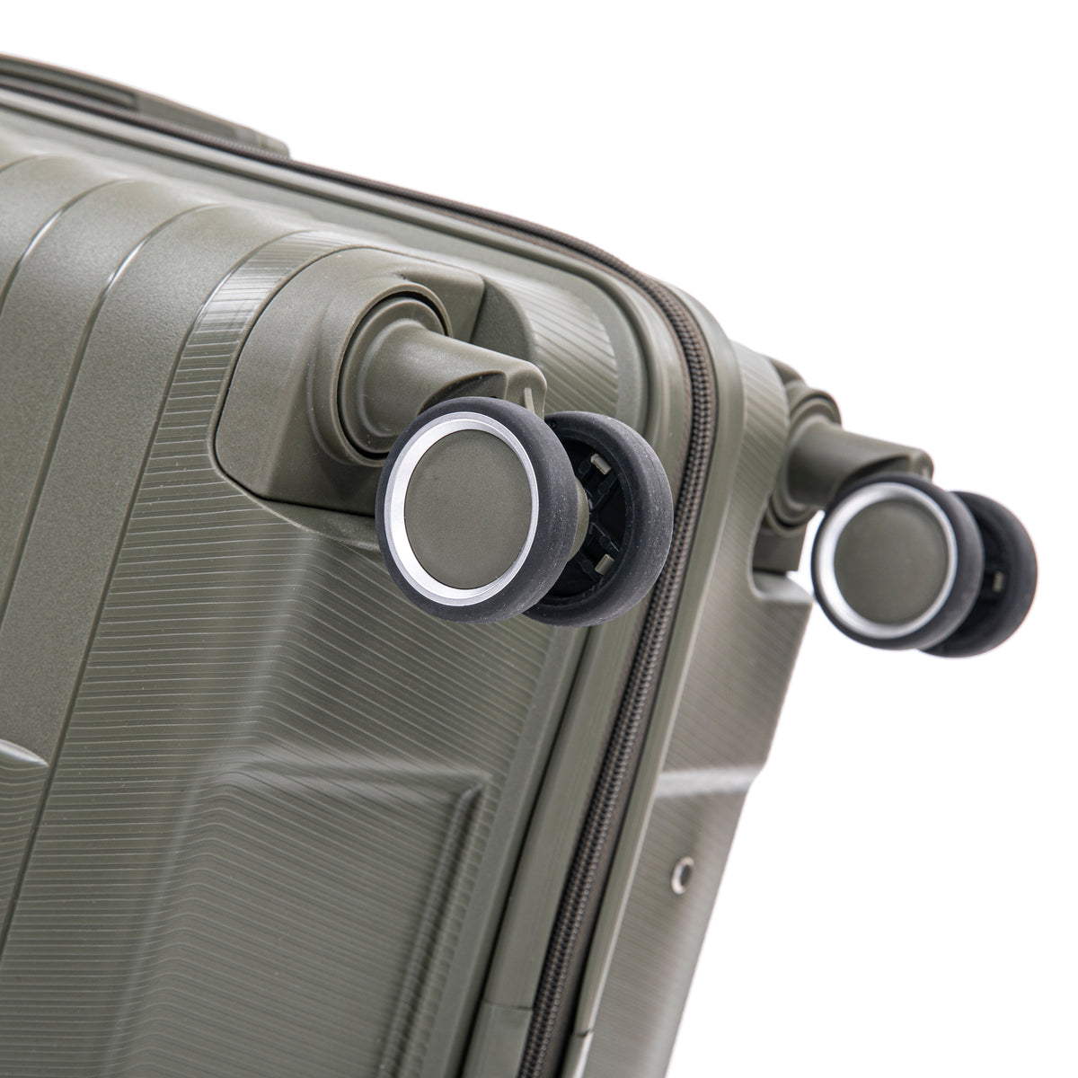 4 Piece Set Spinner Wheel Luggage with Cosmetic Case in Green