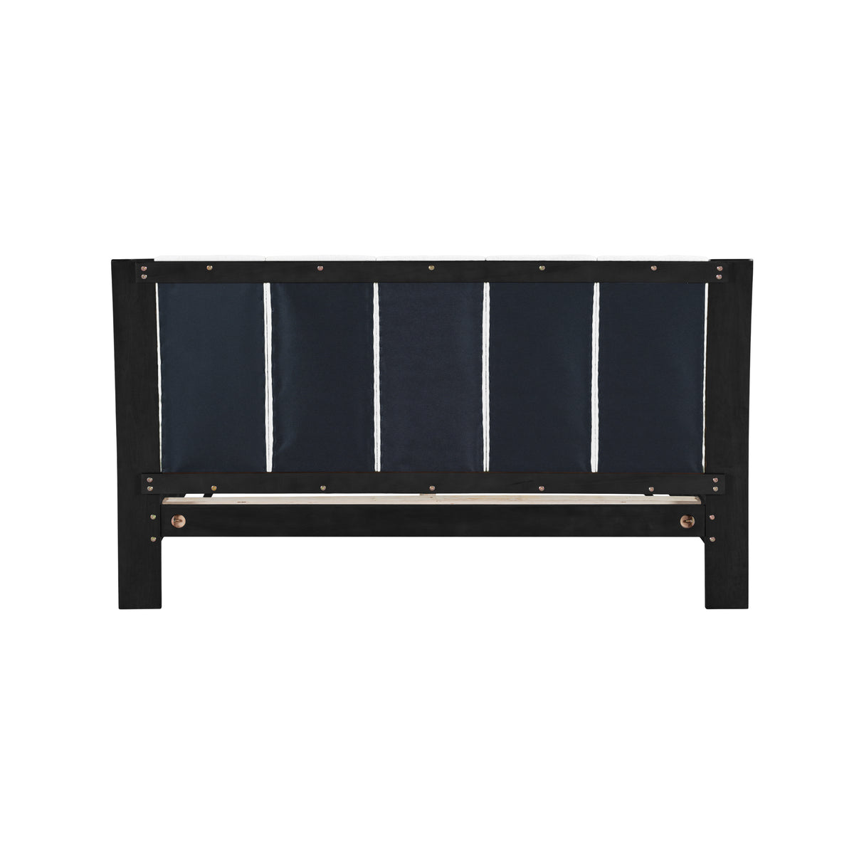 Queen Size Bed Frame in Black & White Pine
