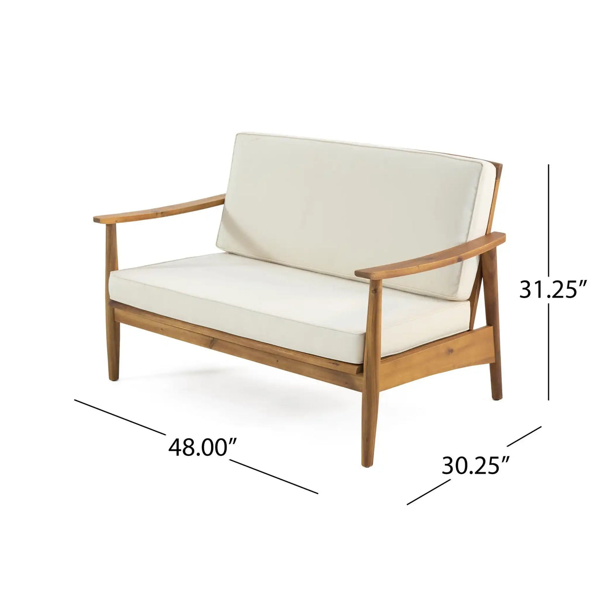 Outdoor Acacia Wood Loveseat Set With Coffee Table - Best Buy Furniture