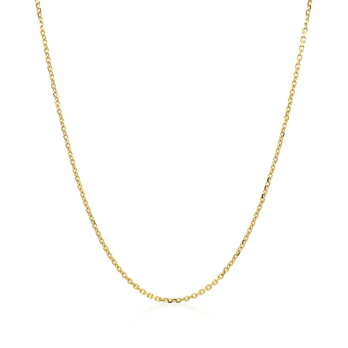 14k Yellow Gold Diamond Cut Cable Link Chain 1.1mm