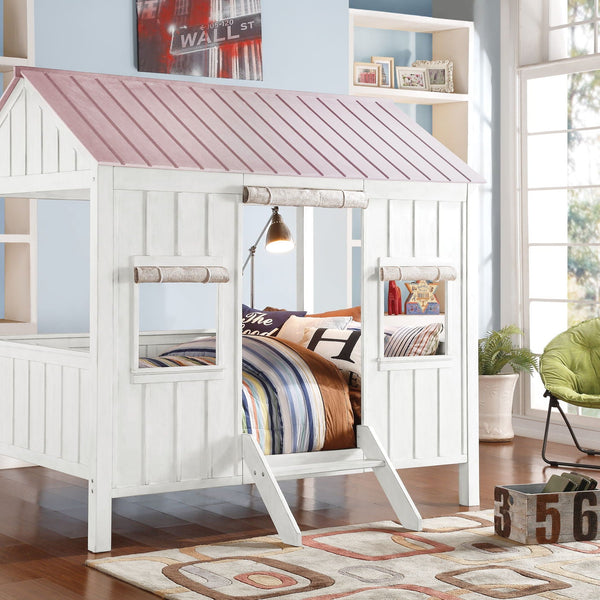 Spring - Full Bed - White / Pink - Best Buy Furniture