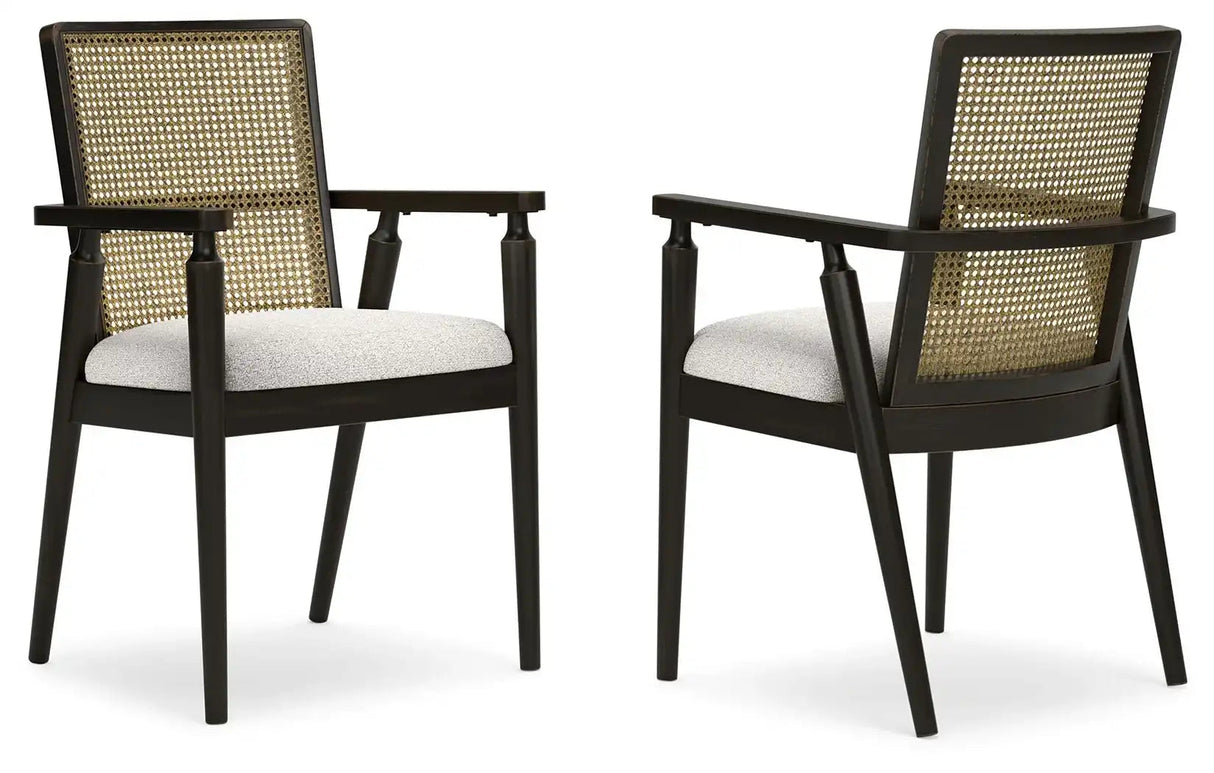 Galliden - Dining Upholstered Arm Chair (Set of 2) - Black - Best Buy Furniture