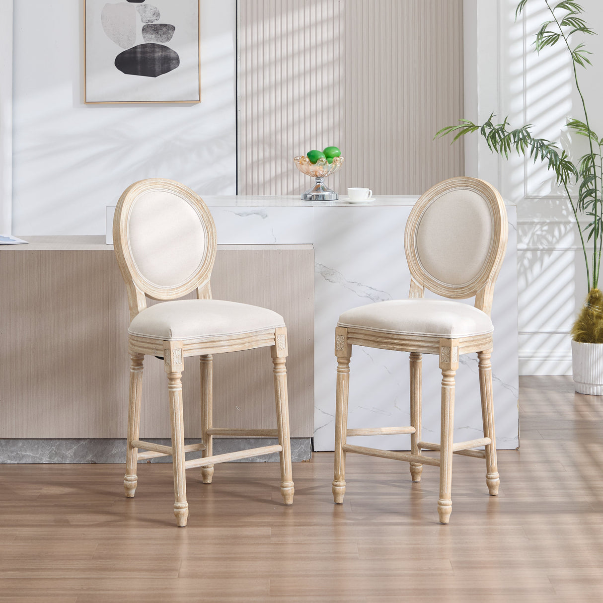 French Country 26'' Height Bar Chairs Set of 2