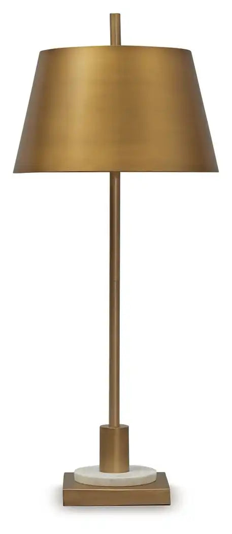 Fritzburn - Metal Table Lamp - Gold Finish / White - Best Buy Furniture