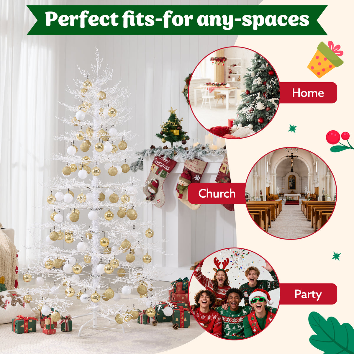 6FT Pre-lit Aspen Fir Artificial Christmas Tree