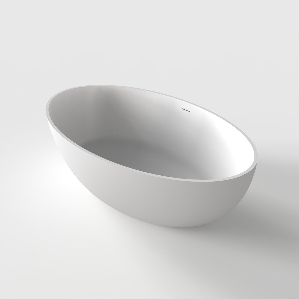 67 Inch Freestanding Solid Surface Soaking Bathtub