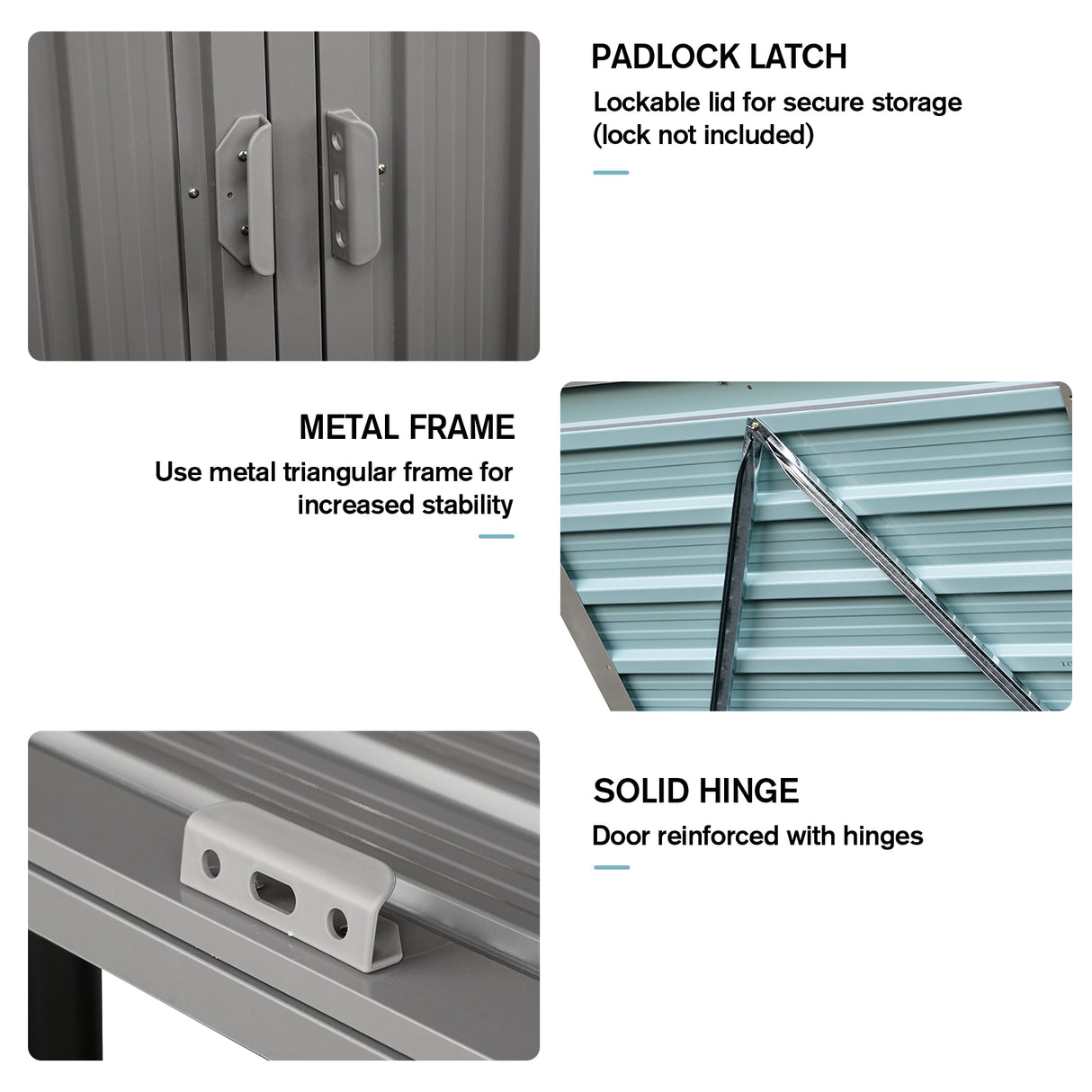 Outdoor Metal Garbage Bin Shed for Two Trash Cans