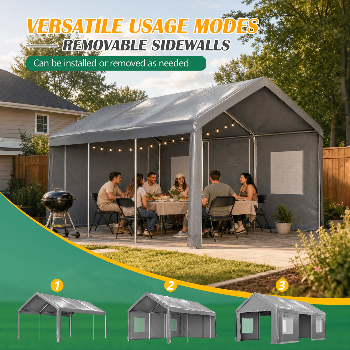 12x20 FT Heavy Duty Carport Canopy