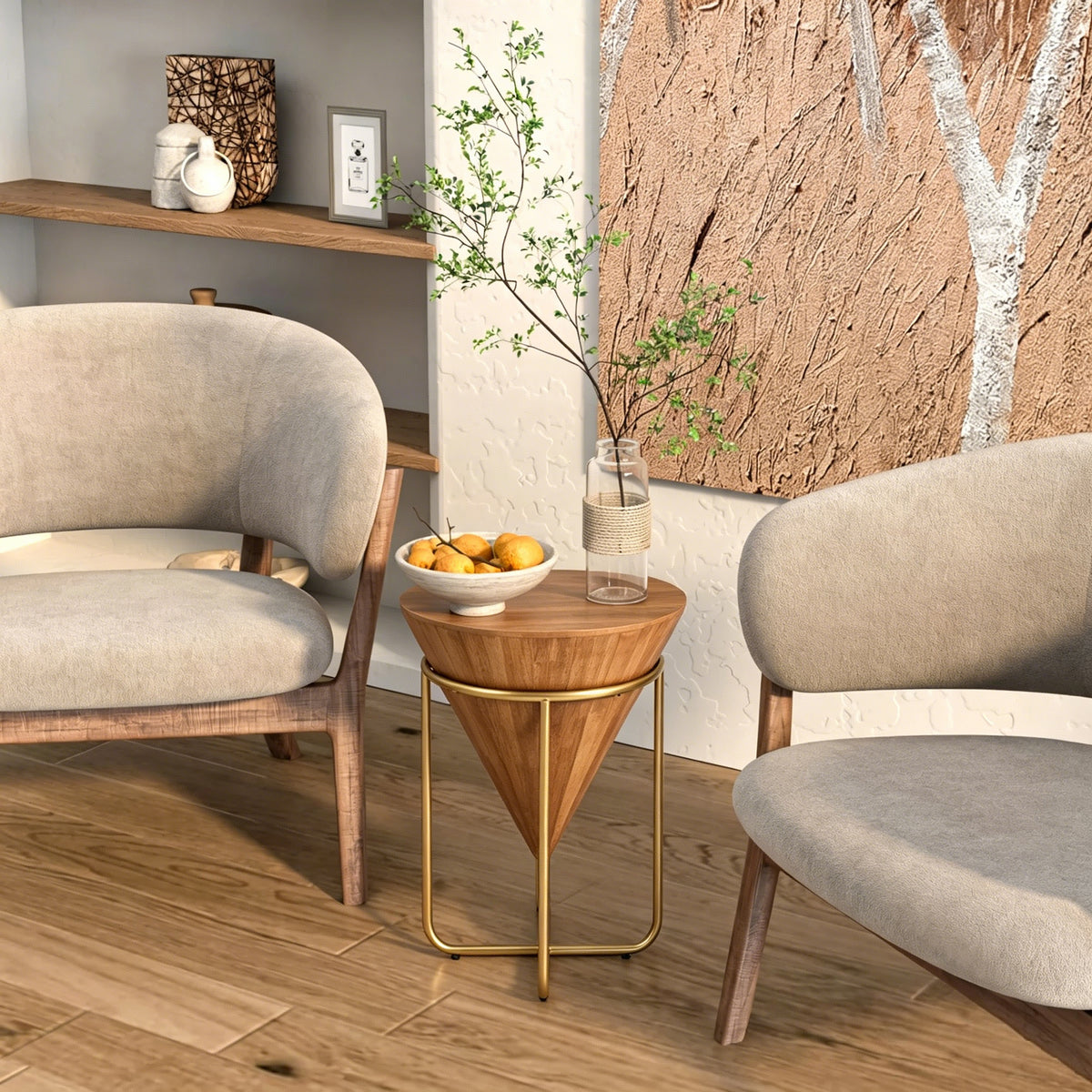 Minimalist & Luxe Wood Side Table