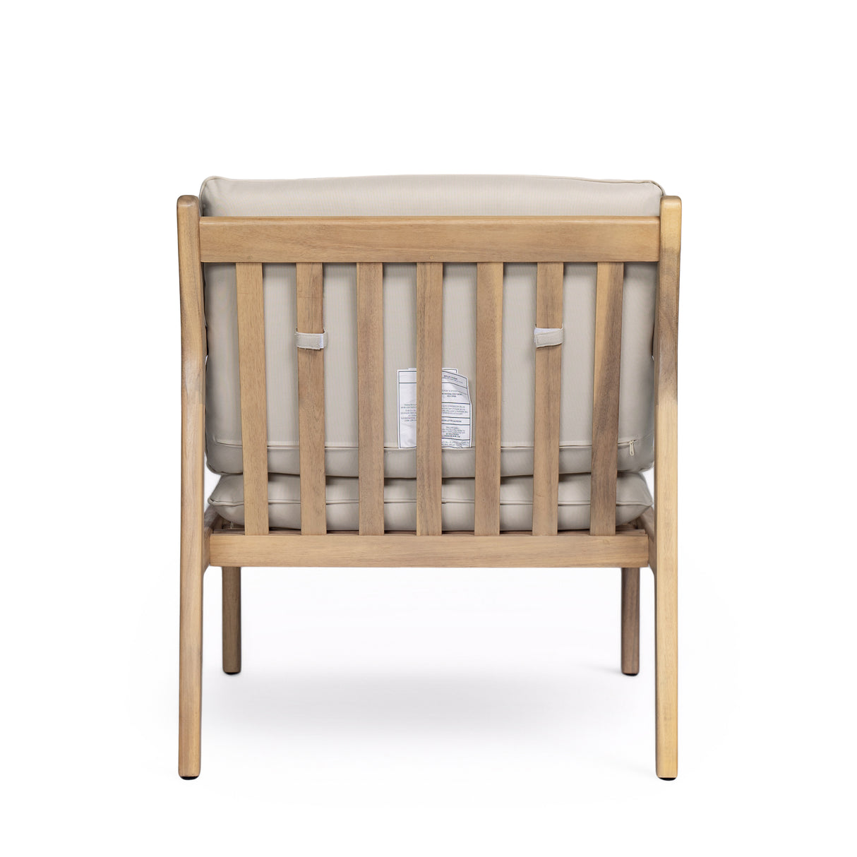 Outdoor Acacia Wood Armchair, Set of 2, Patio Club Chair with Cushions, Light Teak