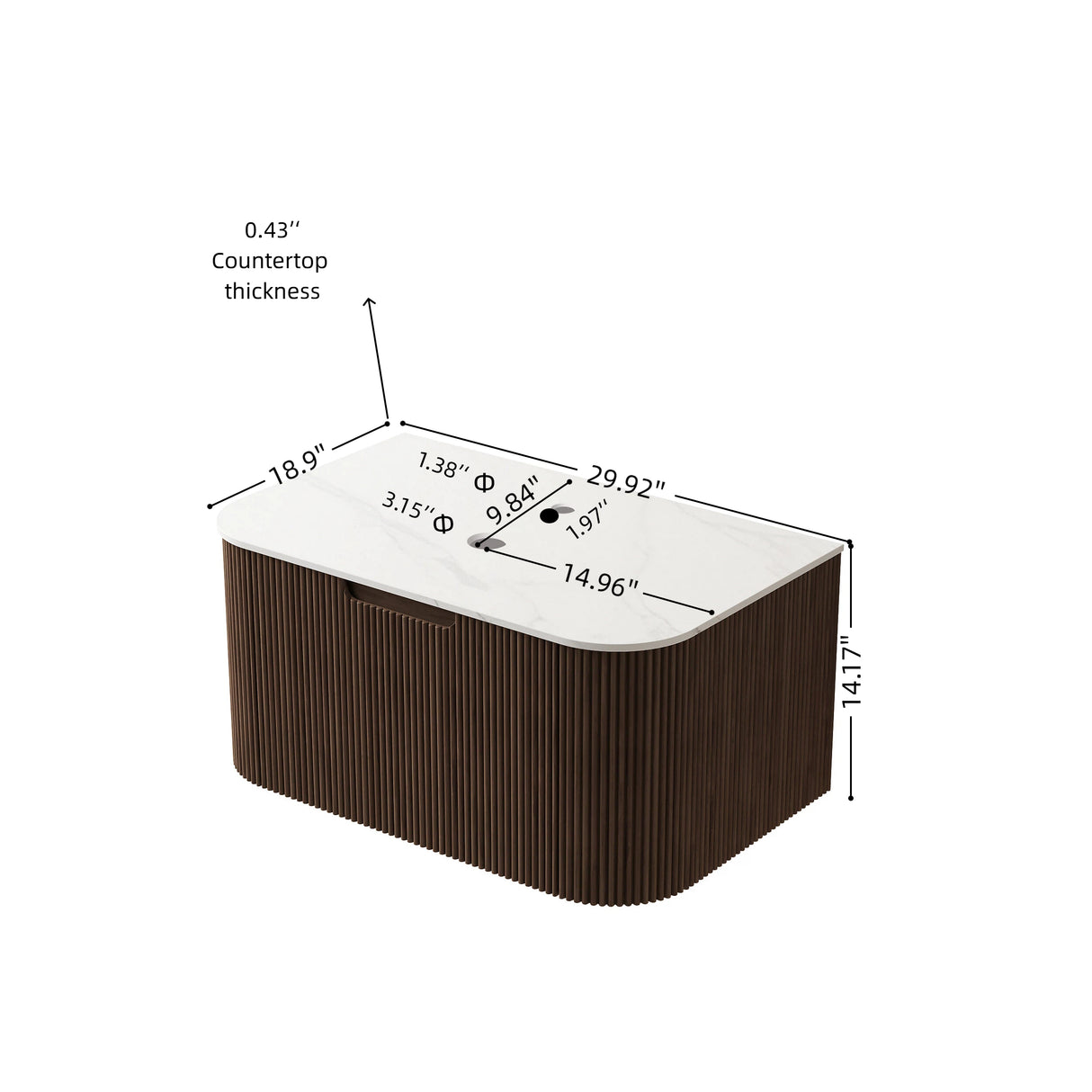 DINA 30'' Wall Mounted Cabinet with Carrara