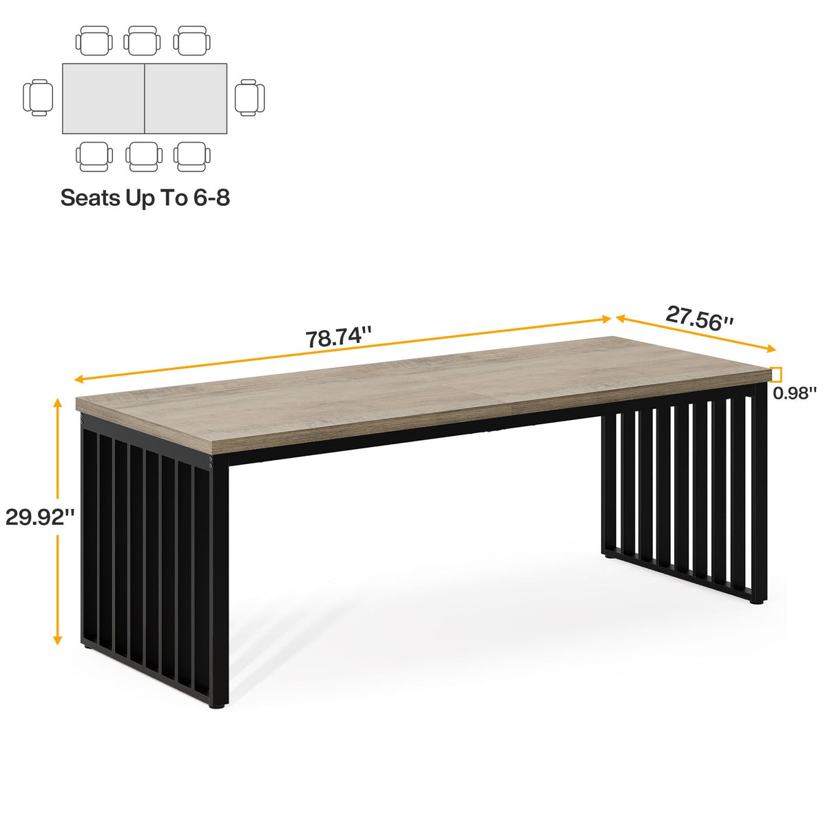 Double Computer Desk For 2 Person, Extra Long Workstation