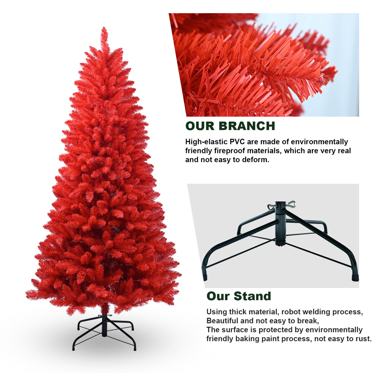 7FT Red Christmas Tree