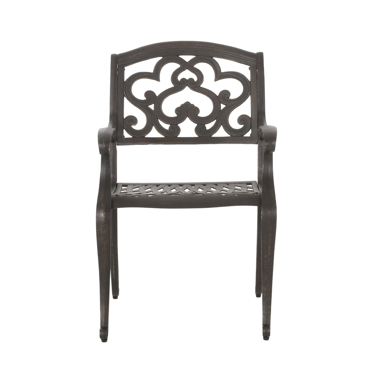 Cast Aluminum Dining Chair With Hand Crafted Details - Copper