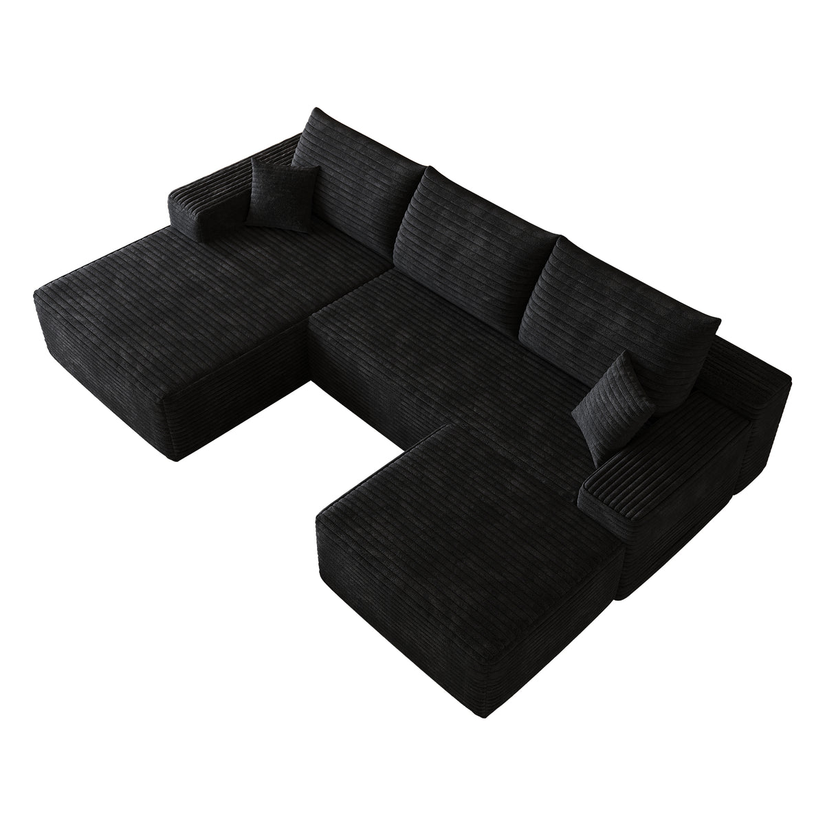 107"Cloud Sectional Sofa with 1 Ottoman - view 8