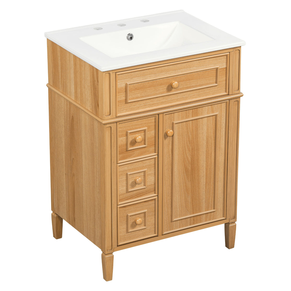 Bathroom Vanity With Sink, Cabinet With Flip Out Drawer, 2 Soft Close Drawers, 1 Soft Close Door - Wood