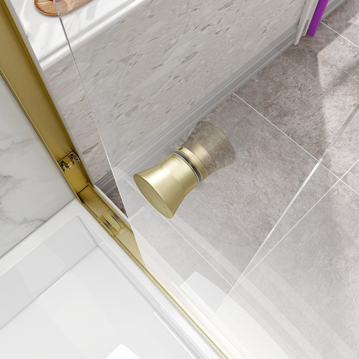 55"-60" W x 60" H Brushed Shower Door