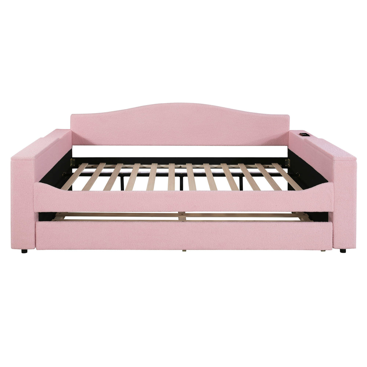 Upholstered Daybed With Storage Armrests, Trundle And Latest Integrated tooth Audio System