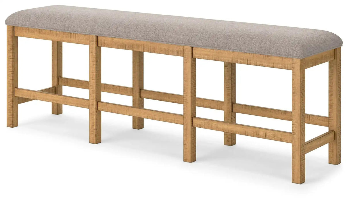 Havonplane - XL Counter Height Upholstered Dining Bench - Brown - Best Buy Furniture
