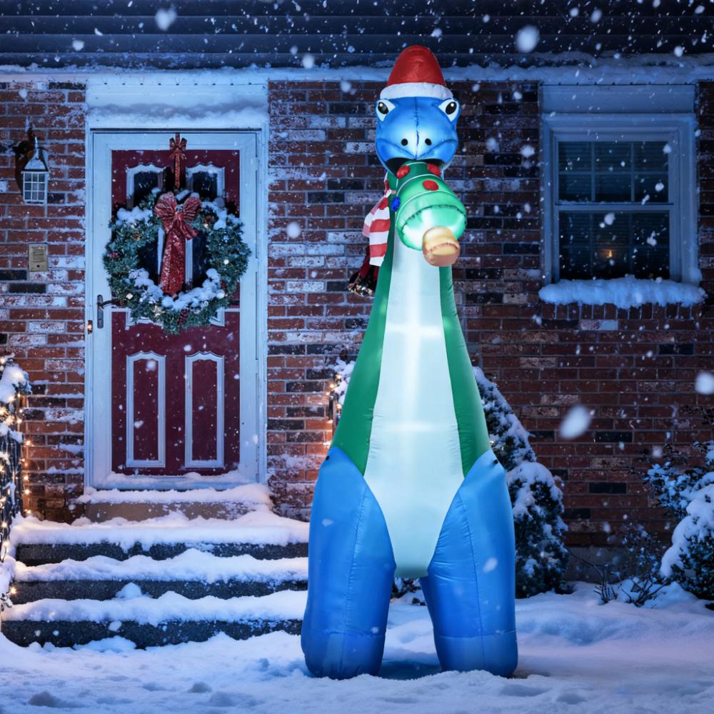 11-Foot Inflatable Christmas Dinosaur with LED Lights - view 2