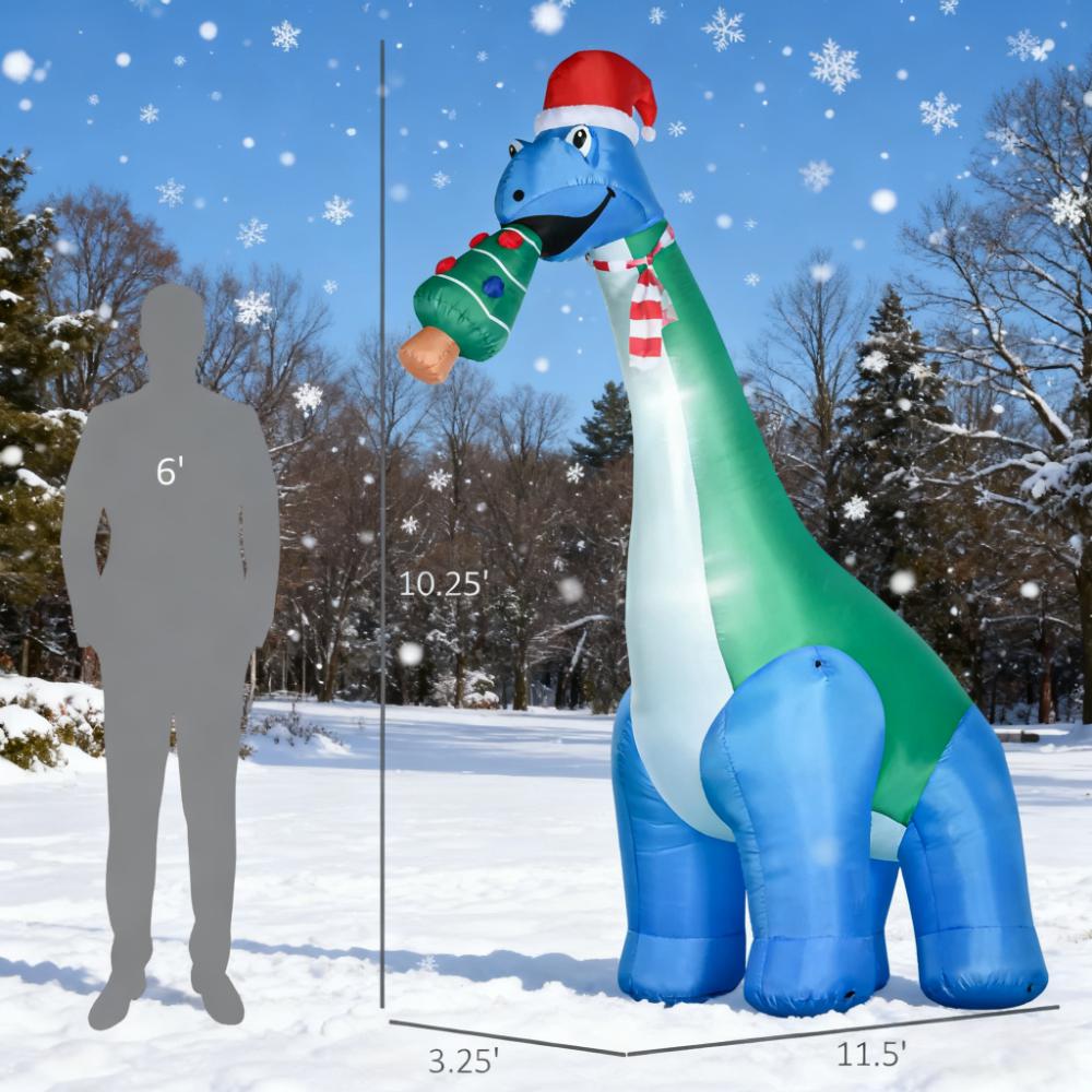11-Foot Inflatable Christmas Dinosaur with LED Lights - view 5