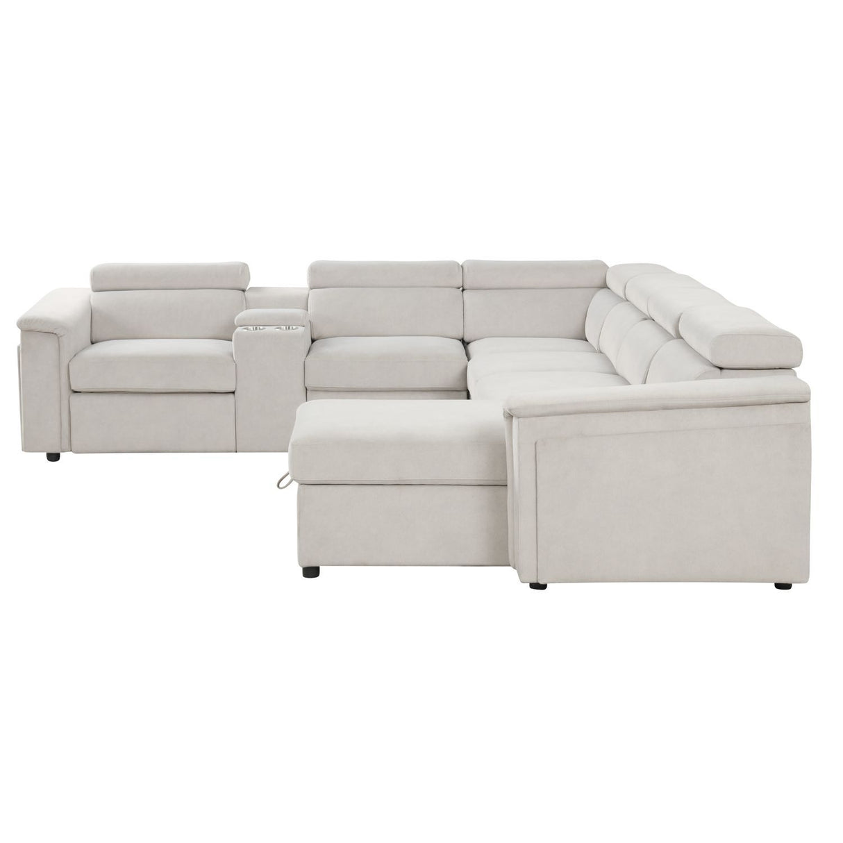 Harvey - Power Recliner Sectional Sleeper - Beige