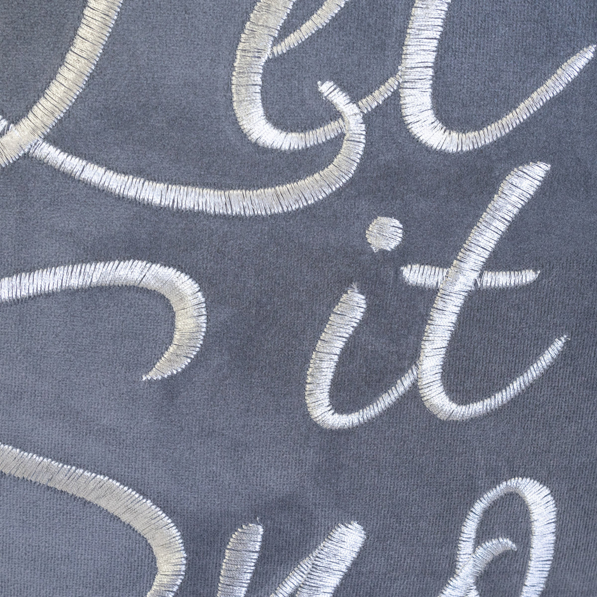 Let It Snow Embroidered Cotton Throw Pillow