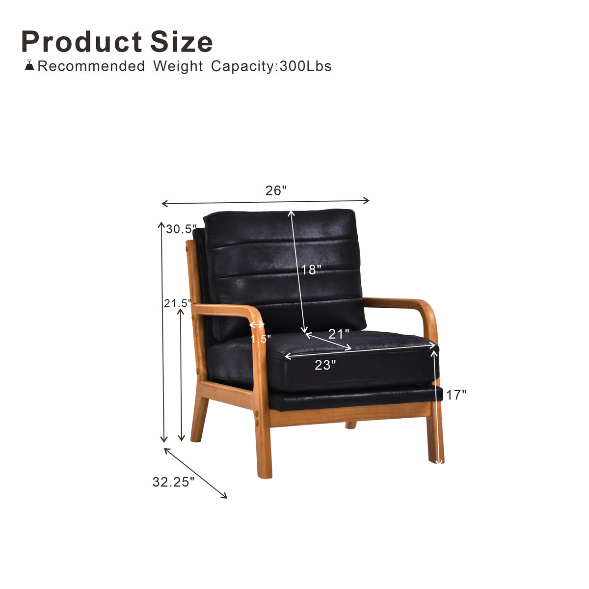 Foil Fabric Wood Armchair