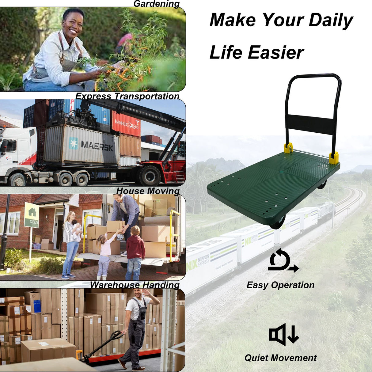 Foldable Platform Push Hand Truck Cart