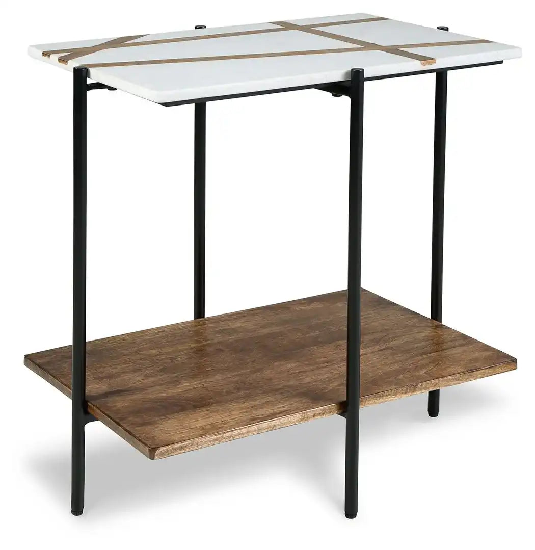 Braxmore - Accent Table - White / Light Brown - Best Buy Furniture