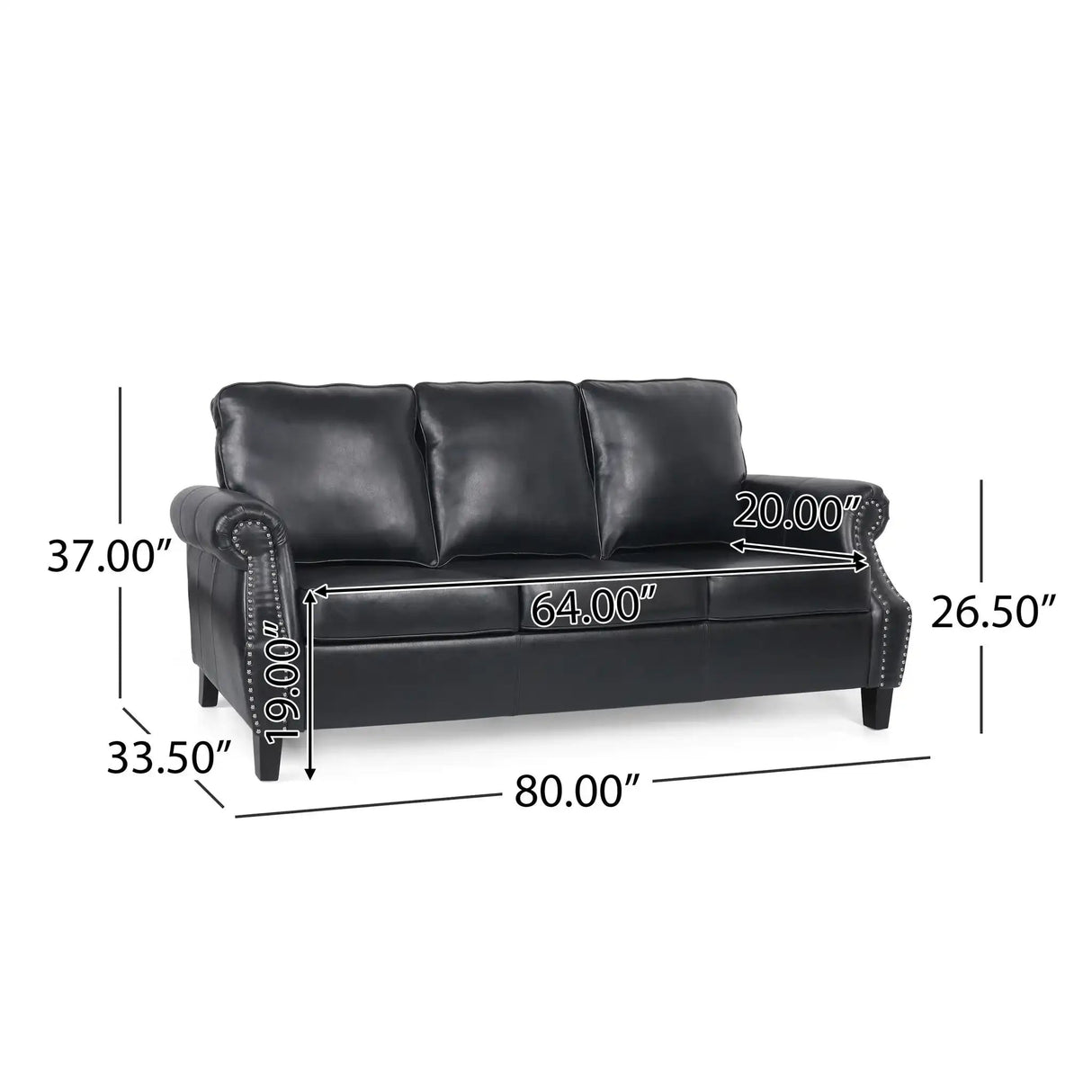 Contemporary 3 Seater Sofa With Nailhead Trim - Best Buy Furniture