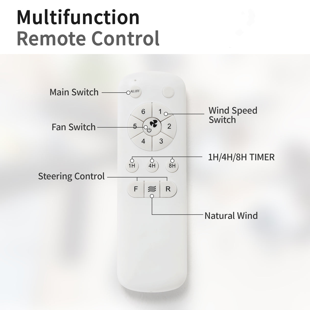 52 Inch Indoor Ceiling Fan with 6-Speed Remote and Reversible DC Motor