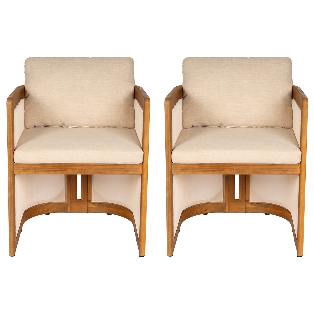 Set of 2 Outdoor Patio Dining Armchairs