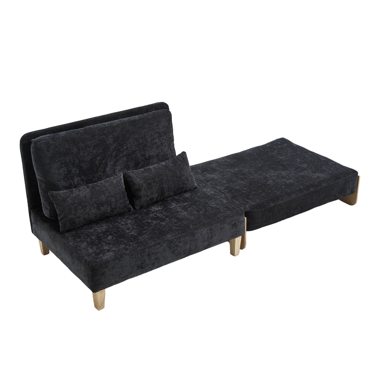 Mid Century Modern Foldable Sofa Bed, 3 In 1 Convertible Sleeper With 3 Pillows