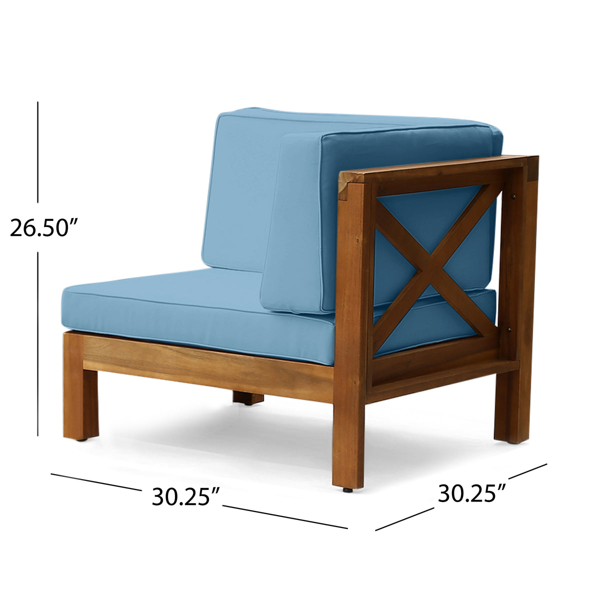 Brava X-Back 2 Seater Sectional Loveseat with Coffee Table