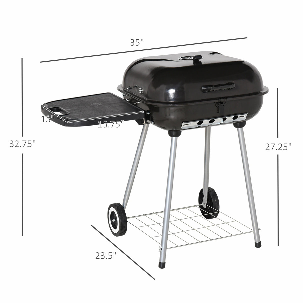 22-Inch Porcelain-Enameled Outdoor BBQ Grill
