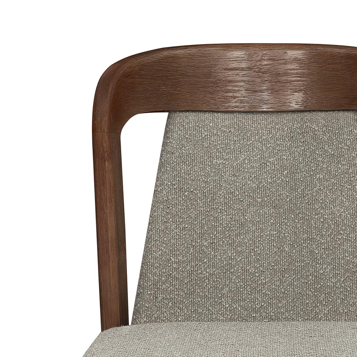 Upholstered Backrest Armless Dining Chairs (Walnut+Light Brown)