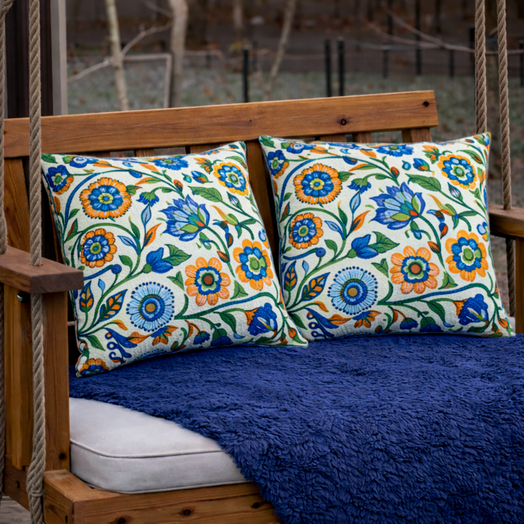 4 Pack Outdoor Pillow Covers - 18x18 Inch Water-Repellent
