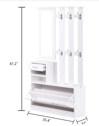 Combination Model Gate Cabinet with Shoe Cabinet & Hang Shelf