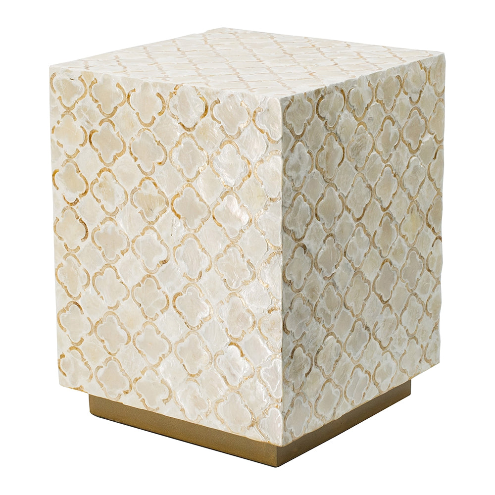 14x14x18" Square Capiz Stool